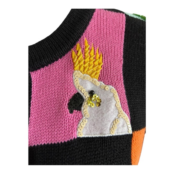 Colorful Vintage Berek 2 Takamo Sakon Parrot and Floral Cardigan - Picture 4 of 14